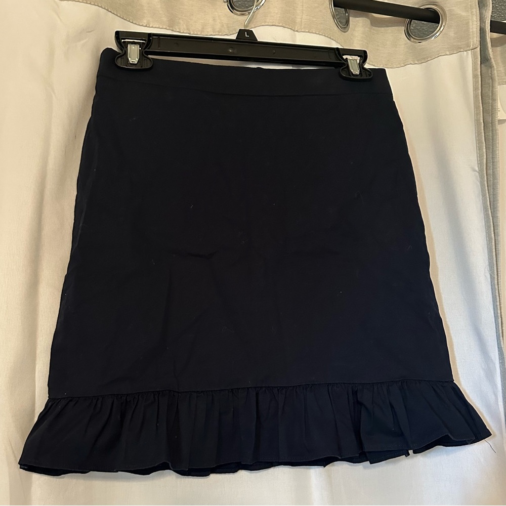 J. Crew Women’s Navy Skirt with Ruffle Hem Cotton